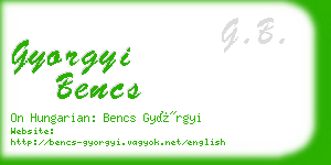 gyorgyi bencs business card